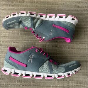 On Cloud 2.0 Pink Running Shoes Gray Charcoal RoseAthletic Size 10 Womens